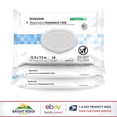 Hypoallergenic Cleansing Wipes, Unscented, 48 Count Packs for Sensitive Skin