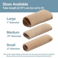 ZenToes Fabric Covered Gel Toe Caps Closed Sleeve Protectors Corns Missing Nails