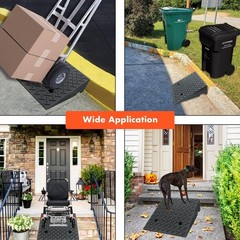 Weather-Resistant Rubber Curb Ramps – 2 PCS, 19.6″ x 19.6″ x 6″ for Safe Access