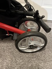 ELENKER Red/Black 4-Wheel Knee Walker Scooter, Adult, Handbrakes