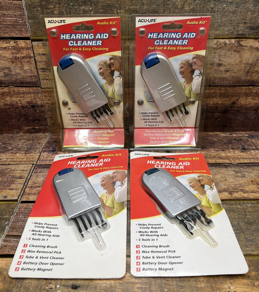 Silver ACU LIFE Audio Kit Hearing Aid Cleaner For Fast &Easy Results 5 Tools In1