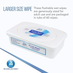 Dynarex Flushable Wipes Adult 9″x13″ Alcohol Free Safe for Sewers – 180 Count
