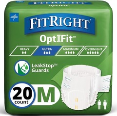 NEW FitRight Ultra Disposable Incontinence Briefs Adult Diapers – Medium