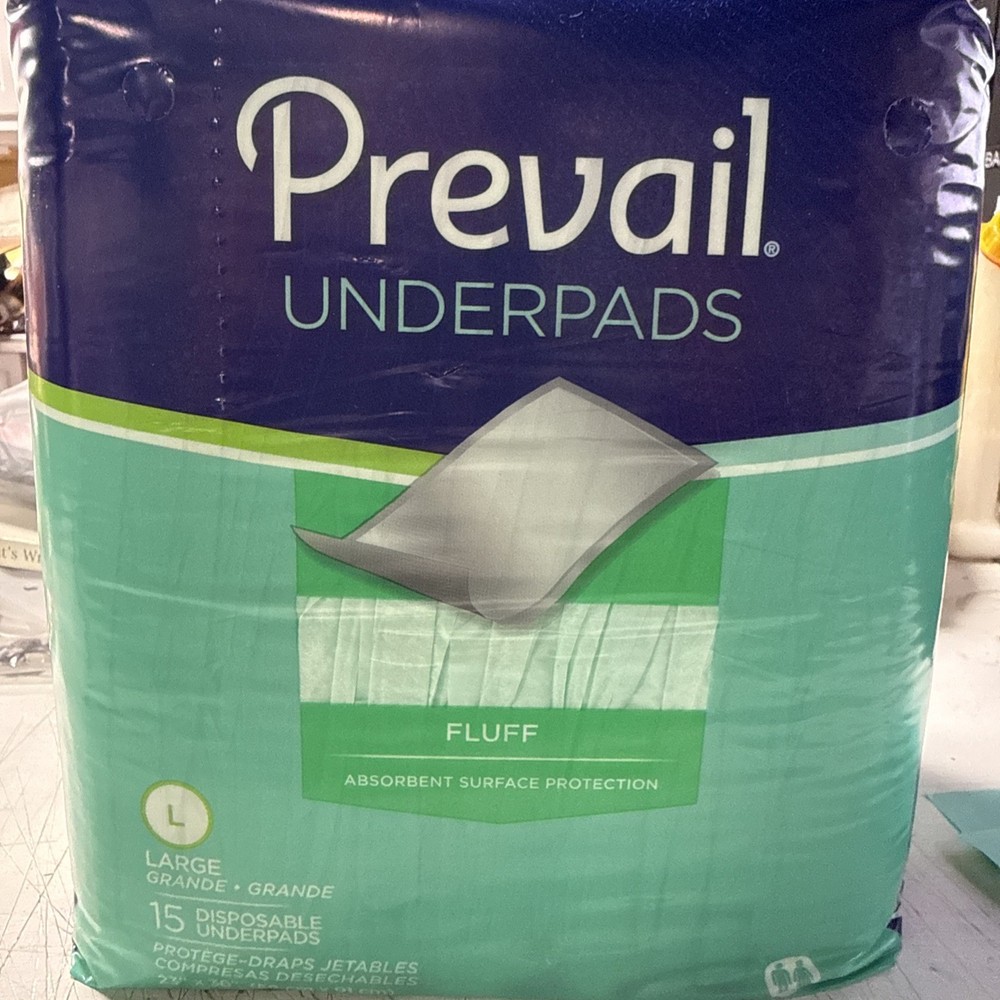 Prevail Fluff Large Underpads – 15 count