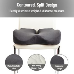 Mind Reader Air-Cloud Memory Foam Seat Cushion Ergonomic Support For Lower Back