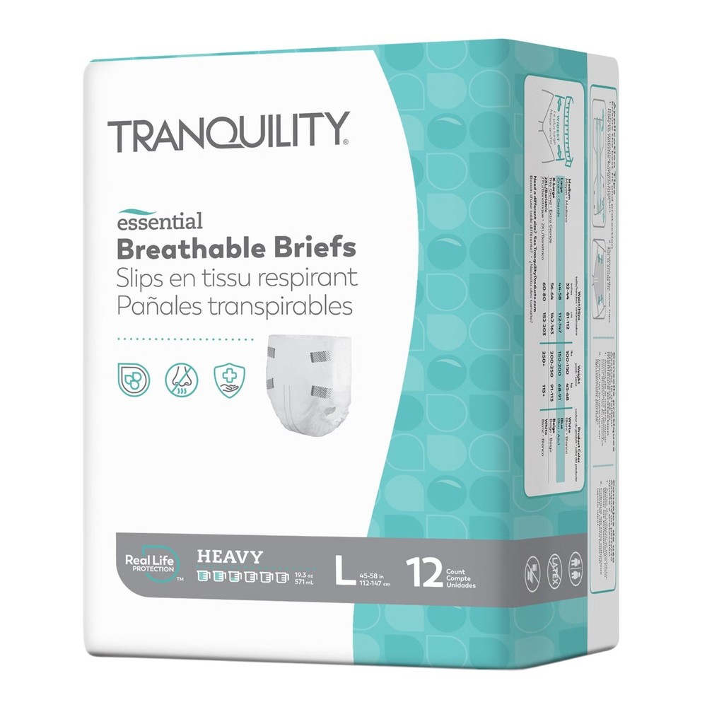 Tranquility Essential Adult Disposable Briefs Large Heavy Absorbency Unisex