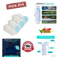 Spill Proof Men’s Urinal Bottles – Durable & Easy-Grip 3 Pack for Travel Care