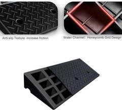 2Pcs Curb Ramps Driveway, Heavy Duty 4″ Rise Rubber, 38.5″ L x 9.5″ W, 4400 LB