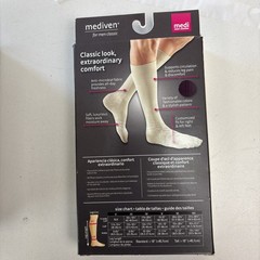 Mediven Men Classic 15-20 mmHg Calf High Compression Stockings Black Sz III