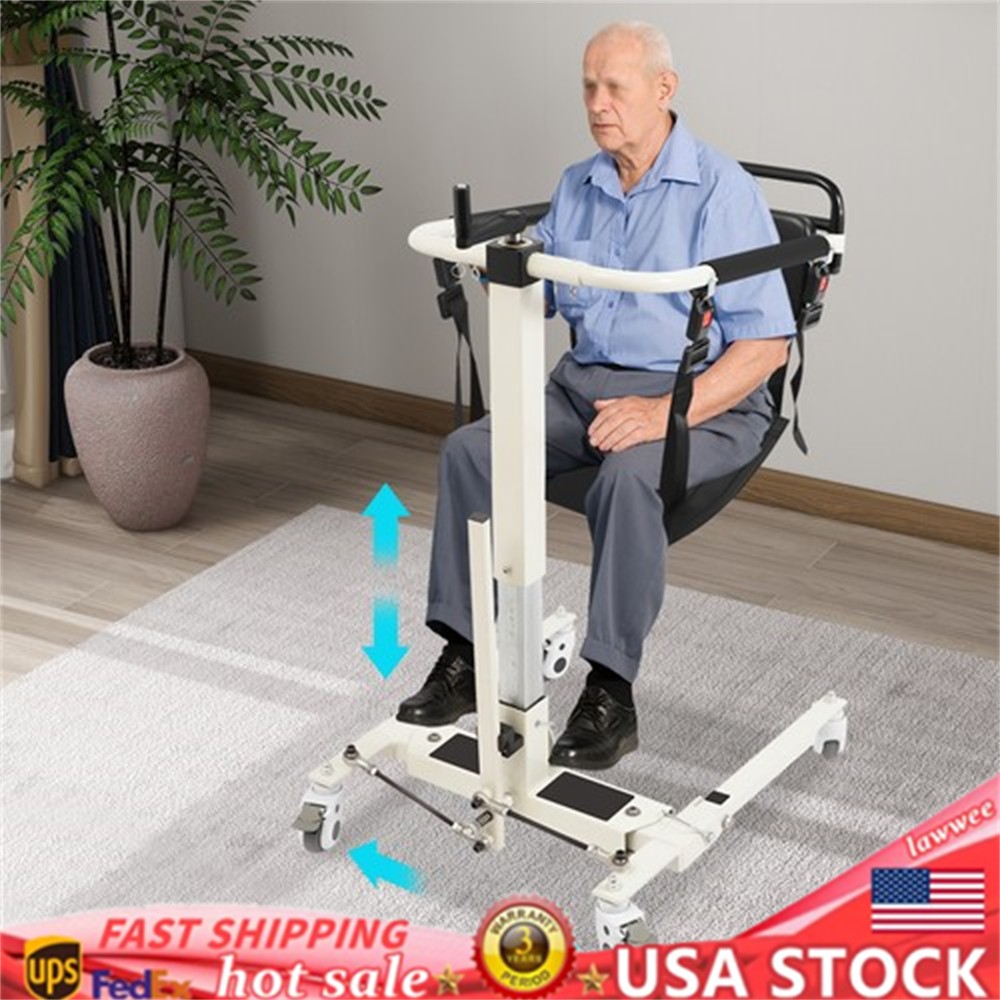 264lbs Lift Transfer Chair Portable Patient Lift Wheelchair With 2 Seat Cushions