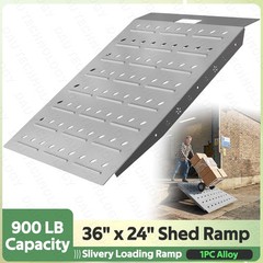 36″x24″ Shed Ramp Slivery Loading Ramp Alloy Loading Dock Ramp for Garages Barns