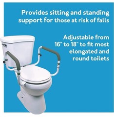 Carex Toilet Safety Frame, Rail, Rails w/ Adjustable Width FGB368C10000