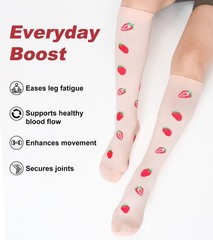 Dorobios Compression Socks for Women Men 15-20 mmHg Small-Medium, 04 Fruit 1