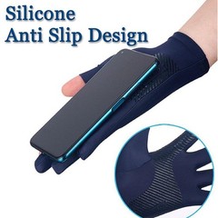 Ice Silk High-elastic Sunscreen Breathable Half-finger Gloves for Men&women 1pai