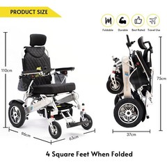 Lightweight Electric Wheelchair Mobility Chair Folding Electric Power Wheelchair