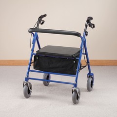 Easy Comforts Bariatric Rollator, Steel, 500 lb. Weight Capacity, Blue