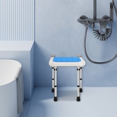 Rectangular Shower Folding Seat For Wall Mounting, Height-adjustable Shower Seat