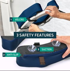 Lunderg Padded Toilet Seat Riser for Seniors – 2 inches. Universal Fit – Firm
