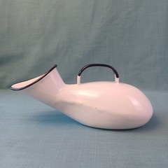 Vintage White Enamelware Bedside Urinal (xli)