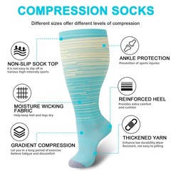 1/3/5 Pairs Big Size Compression Socks, Unisex Quick-Dry Anti-Slip for Daily Use