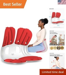 Portable Ergonomic Back Support for Office and Home – Red, 16.5 x 12.7 in