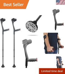 Forearm Crutches for Adults x2 Units, Open Cuff, Extra Balance with Wide Tip,…