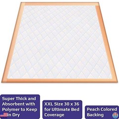 Extra Thick Ultra Absorbent Disposable Underpads XL 30×36, 50 Count, Peach