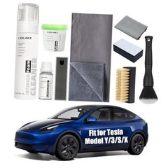 for Tesla Interior Cleaner Kit 9PCS, Foam Seat Cleaner Safe for Tesla Black &