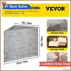 Tile Shower Seat 22.4 Inch 440 Lbs Load Bearing Waterproof Corner Bench