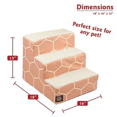 Majestic Pet 3 Step Portable Dog Stairs For Small Dogs To Get On Bed Supports