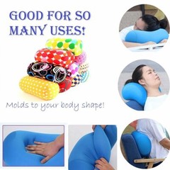 2 Packs Micro Bead Squishy Hypoallergenic Post Surgery Cylinder Roll Pillows Mix