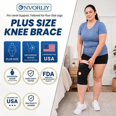 Knee Brace for Plus Size Men & Women (XL/2XL/3XL) – Extended Adjustable Suppo…