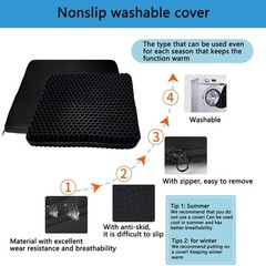 Double Thick Gel Seat Cushion for Pain Relief – Honeycomb Cool Design, 17×15.5in