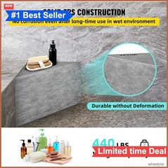 Tile Shower Seat 22.4 Inch 440 Lbs Load Bearing Waterproof Corner Bench