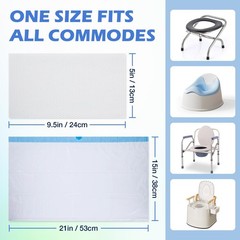 CHMI 150 Pack Commode Liners with Absorbent Pads，150 Disposable Commode Bags and