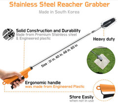 Stainless Steel Grabber Reacher Tool Heavy Duty Trash Picker Tongs, 40 Inch