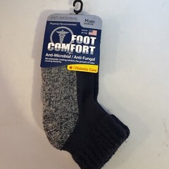Foot Comfort Graduated Compression Ankle Medium 4 1/2-8 Men Anti-Microbial Socks