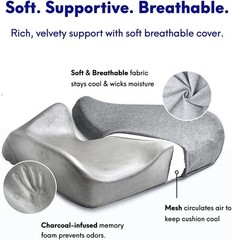 Cushion Lab Patented Pressure Relief Seat 18 W x 15.5 L x 4 H inches, Black