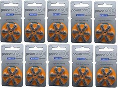 PowerOne Hearing Aid Batteries Size 13-10 Packs of 6 Cells