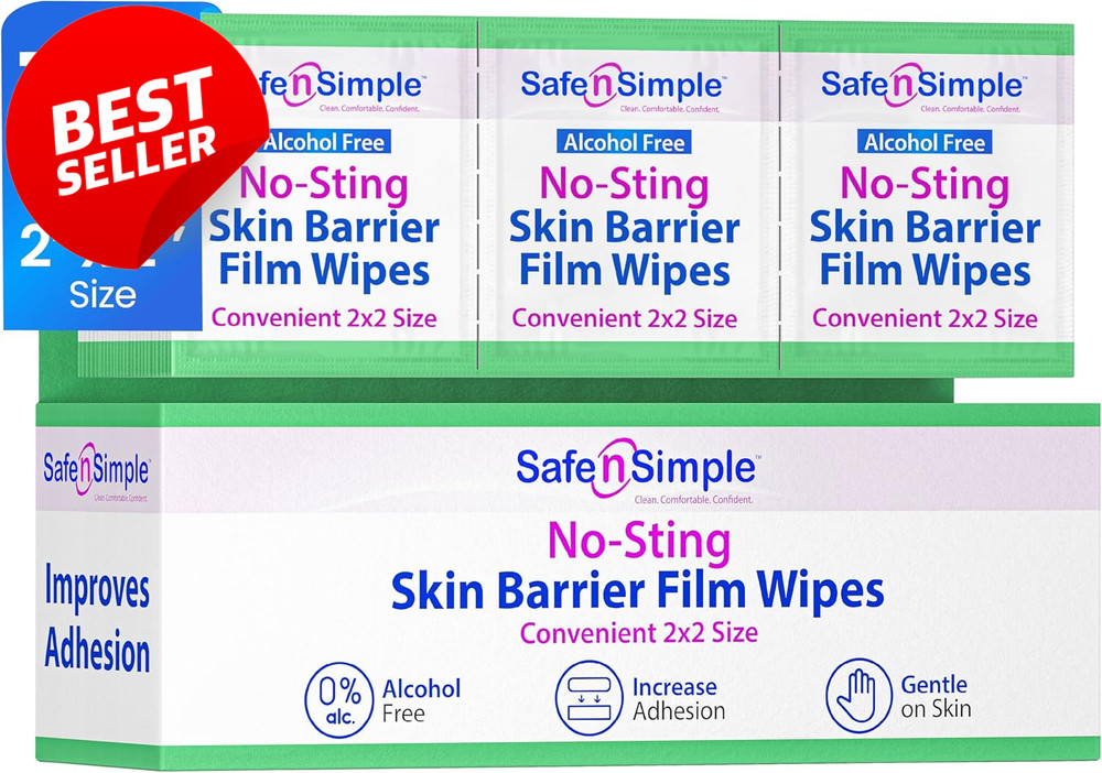No Sting Skin Barrier Wipes 100 Ct Alcohol Free Ostomy Stoma Skin Prep – US
