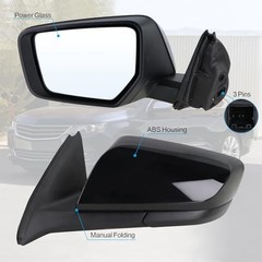 Left Driver Side Mirror Compatible With 2014 2015 2016 2017 2018 L-3Pins Black