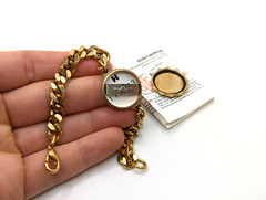 Vtg SOS Talisman Emergency Medical ID System Bracelet Gold Tone 7″