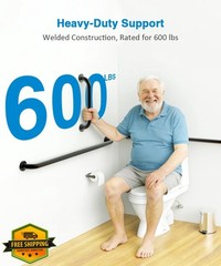 JUBOMT Grab Bar Matte Black 18 36 42 Inch Set