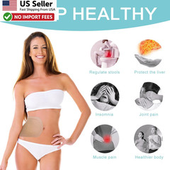 Organic Cotton Castor Oil Pack Wrap Disposable Self-Adhesive 20Pcs FROM USA