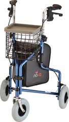 NOVA Traveler 3-Wheel Rollator Walker, All Terrain 8” Wheels BLUE – OPEN BOX