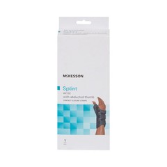 McKesson Hook and Loop Strap Wrist Brace with Abducted Thumb for Left Hand