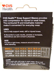 2 X CVS Health Knee Support Sleeves Mild Compression SMALL Damaged Packages F/S