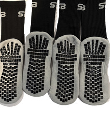 SB Grip Sox for Everyday Wear 2 Pk Unisex Black w Gray Mens: 6-12, Womens: 7-13
