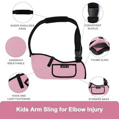 Kids Arm Sling Shoulder Immobilizer for Arm,Wrist,Elbow Injury XX-Small Pink