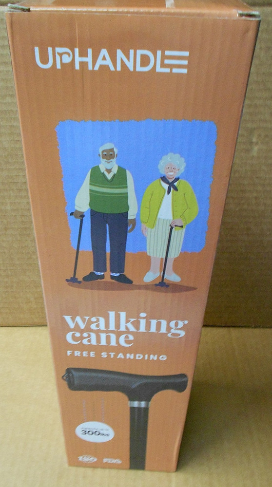 UPHANDLE Walking Cane Free Standing Supports up to 300lbs, Adjustable Height